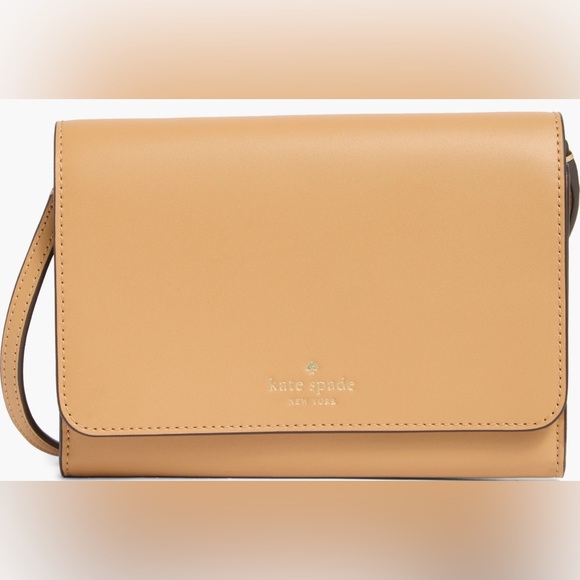 Kate Spade Camel Leather Wallet Kerry Crossbody Bag